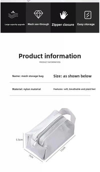 Black Transparent Portable Cable Organizer Bag for Travel Accessories