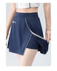 Aiithuug Side Split Golf Skirt with Build-in Shorts Tennis Skirt Short Running Workout Gym Pants Wide Waistband Tummy Control