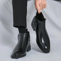 British Style Men's Chelsea Boots Casual Leather High Top Shoes Versatile Male Ankle Boots New Leather Man Business Shoes Botas - Buy online at  Vibe In Cart.