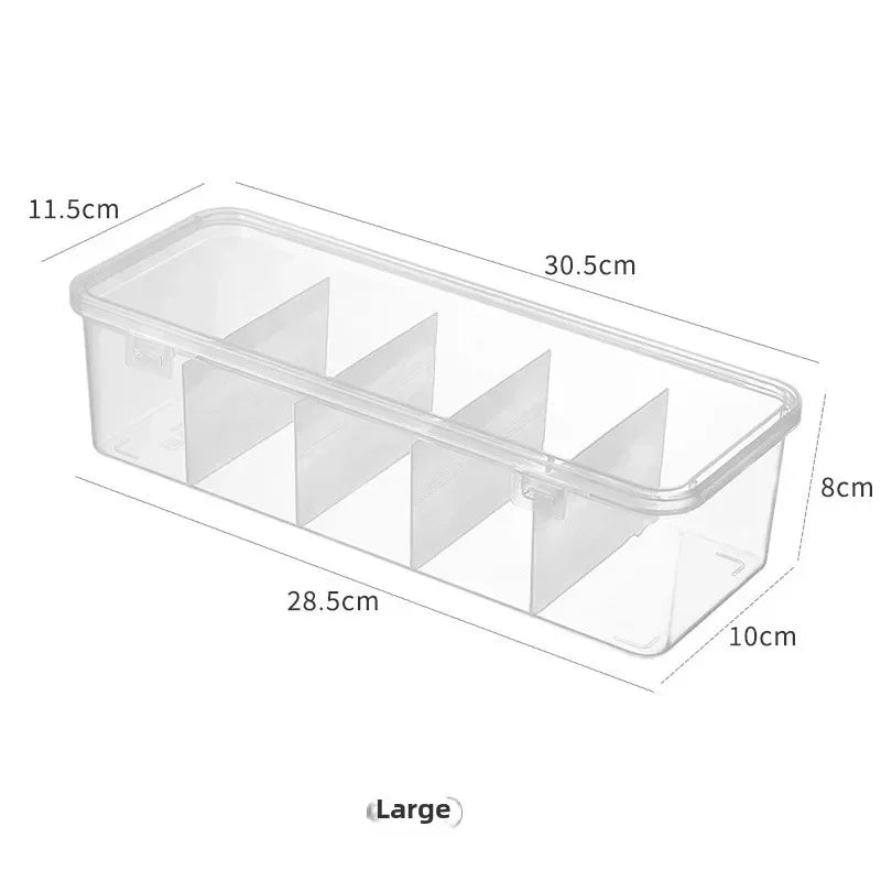 Transparent Plastic Cable Storage Box With Lid And Grid