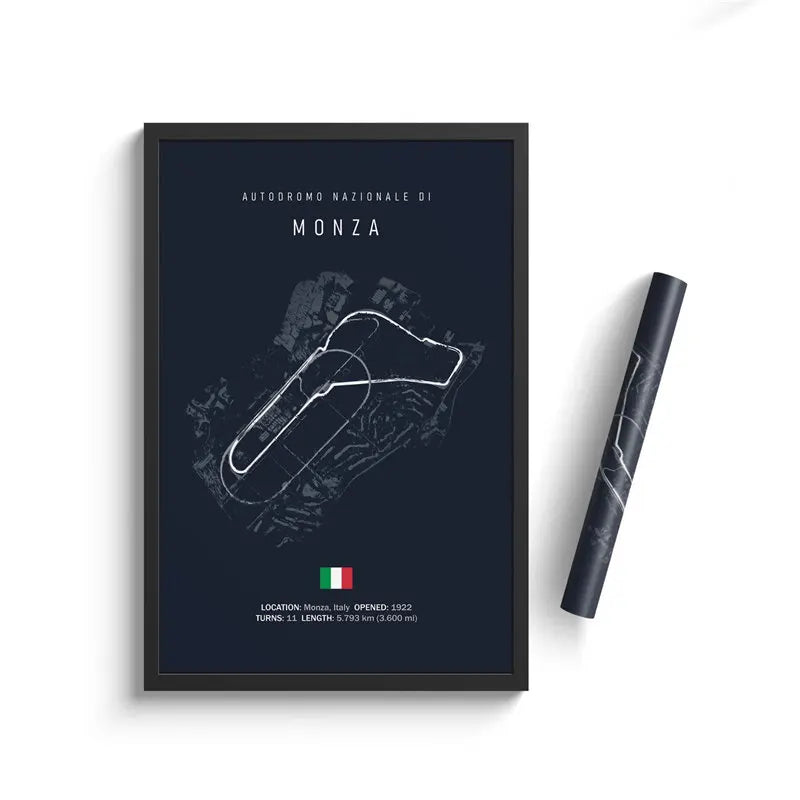 Unframed Imola And Monaco Race Track Canvas Poster