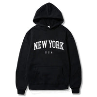 Men Women New York U.S.A City Hoodies Fashion Letter Printed Graphic Sweatshirts Loose Casual Harajuku Hooded Pullover Sportwear - Buy online at  Vibe In Cart.