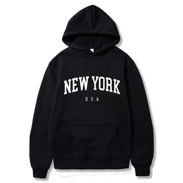 Men Women New York U.S.A City Hoodies Fashion Letter Printed Graphic Sweatshirts Loose Casual Harajuku Hooded Pullover Sportwear - Buy online at  Vibe In Cart.