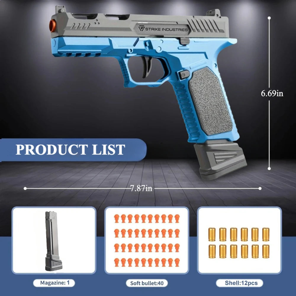 2011/M92 Tactical Shell Ejceting Toy Gun Continuous Firing EVA Soft Bullet Outdoor CS Shooting Pistol Children's Birthday Gift - Buy online at  Vibe In Cart.
