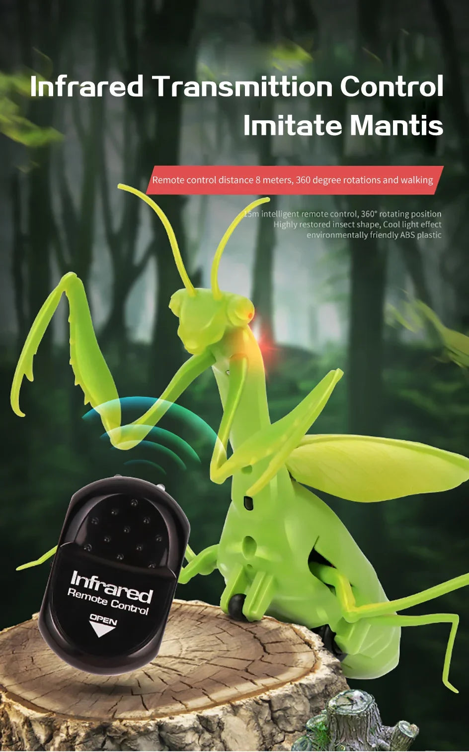 Infrared Remote Control Mini Mantis Insect Simulation Toy