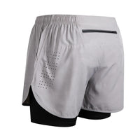 Men's Reflective Quick Drying Polyester Running Shorts With Double Layer