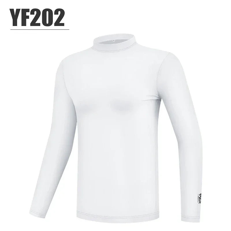 Men's Long Sleeve Acrylic Golf Shirt With Sun Protection And Cooling Features