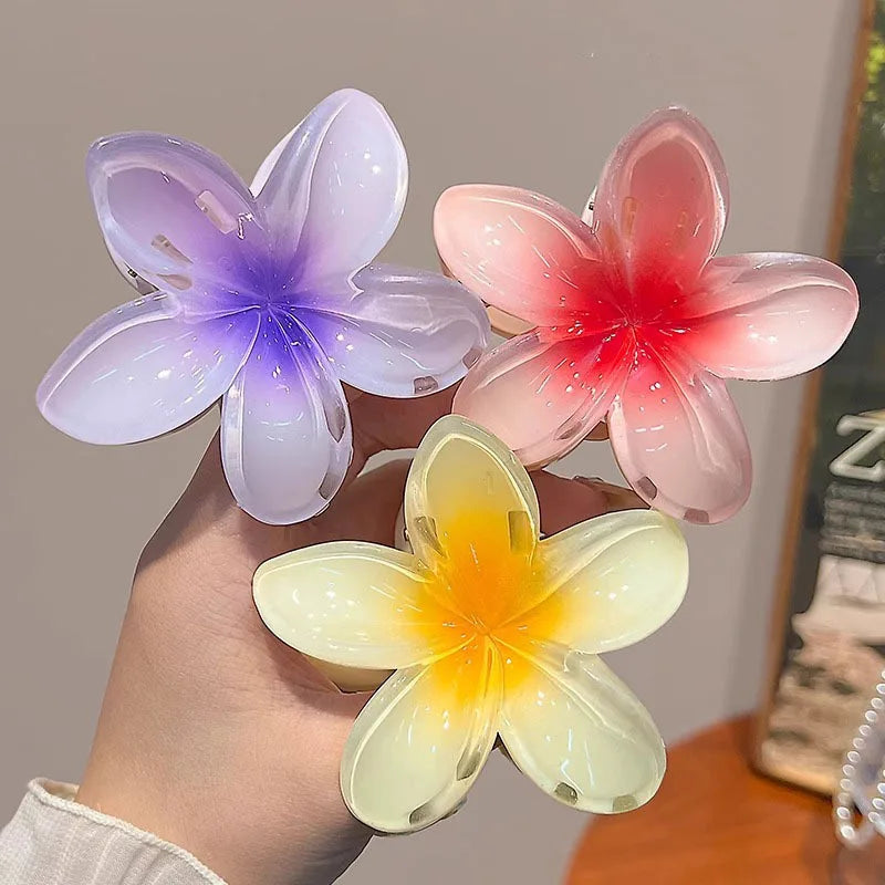 1/2/3 Pcs Hawaiian Gradient Flower Hair Claw Clip Women Fashion Large Hair Clip Girls Hairpin Barrettes Bohemia Hair Accessories - Buy online at  Vibe In Cart.