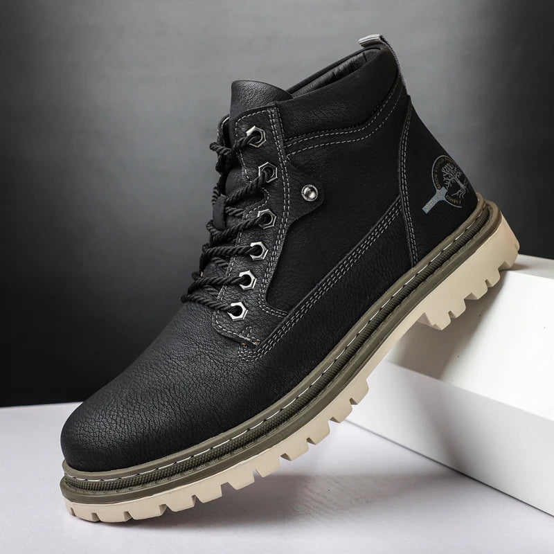 Autumn and Winter New Casual High-Top Men's Boots Men's Thick-Soled Short Boots Chelsea Boots Fashion Versatile Business Shoes Driving Shoes - Buy online at  Vibe In Cart.