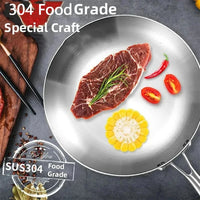 304 Stainless Steel Frying Pan NonStick Pan Fried Steak Pot Uncoated Kitchen Cookware For Gas Stove and Induction Cooker - Buy online at  Vibe In Cart.