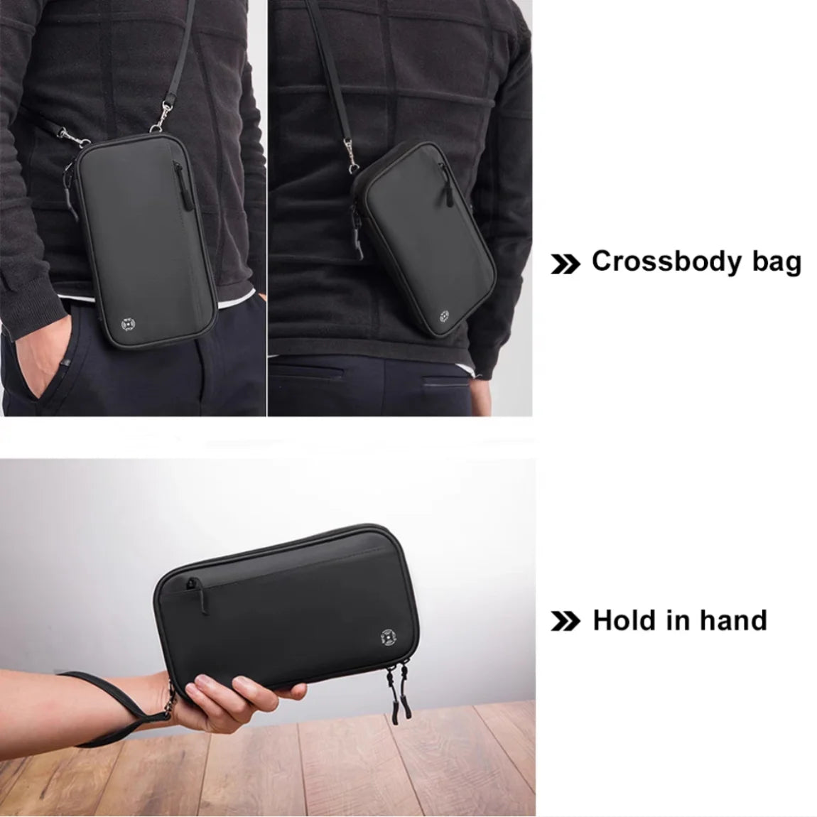 Polyester Crossbody Travel Wallet Passport Holder Bag