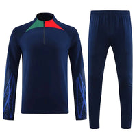 Long Sleeve Polyester Football Tracksuit Set for Men with Jacket and Pants