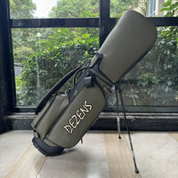 Unisex Dark Green Waterproof Leather Golf Stand Bag