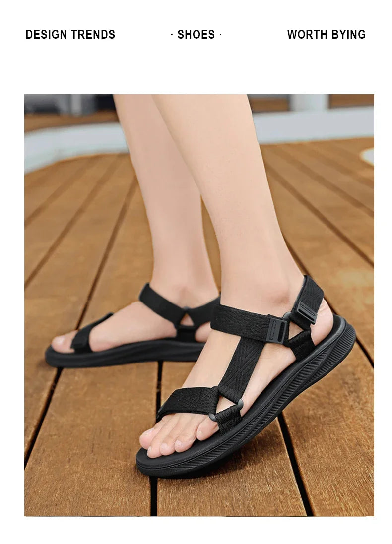 Black Men's Outdoor Casual Arch Support Sandals Anti-Slip Breathable Beach Holiday Sports Sandals for Summer Walking Size 40-45 - Buy online at  Vibe In Cart.