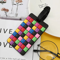 Geometric Soft Silicone Luggage Tags with ID Holder, 1 Piece