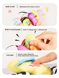 Baby toys - Newborn wrist bell rattle sock with sound paper toy for soothing and early education set - Soft touch