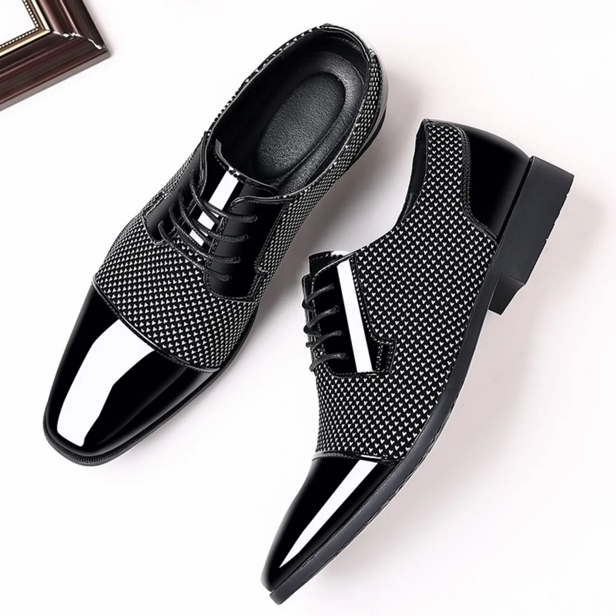 Men's Dress Shoes Classic Lace-up Formal Oxfords Modern Tuxedo Business Casual Scale Pattern Comfort Formal Shoes for Men - Buy online at  Vibe In Cart.