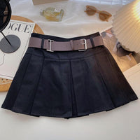 2023 A-line Skirts with Belt Women High Waist Short Skirt Buttons Skirt Female Clothing Female All-match - Buy online at  Vibe In Cart.