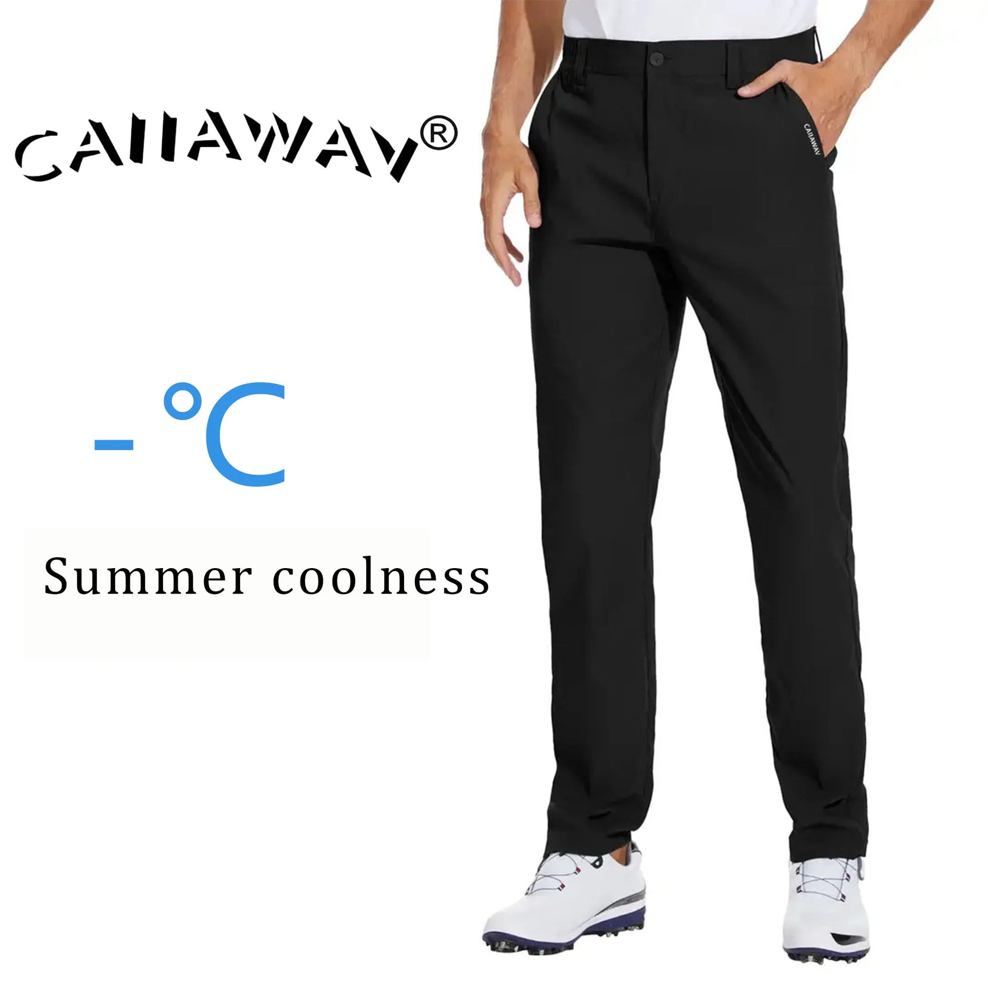 Men's Full Length Slim Fit Breathable Polyester Golf Pants
