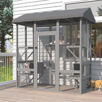 Catio Outdoor Cat Enclosure, Large Cat House for Mulitiple Cats Walk in Cat Cage with Waterproof Cover and Sunshine Panel Roof - Buy online at  Vibe In Cart.