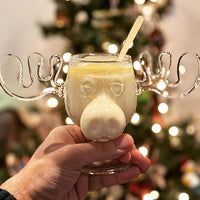 1/2/3PCS Christmas Elk Glass Cup 8Oz Milk Moose Mug Christmas Reindeer Head Beer Water Cup Xmas Holiday Party Drinkware Gifts - Buy online at  Vibe In Cart.