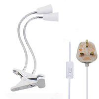 360 Degrees Flexible Gooseneck Clip-On Desk Lamp with E27 Base and Switch