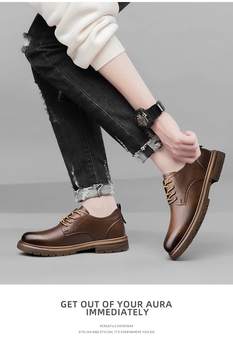 52/2000  CLOHOO handmade men's shoes business casual leather shoes breathable soft sole comfortable classic lace-up men's shoes - Buy online at  Vibe In Cart.