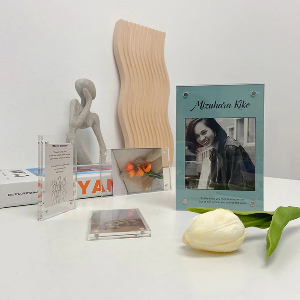 1 Pc Transparent Photo Frame Acrylic Magnetic Display Frame Poster Display Stand 3/5mm For Room Desk Home Decoration - Buy online at  Vibe In Cart.