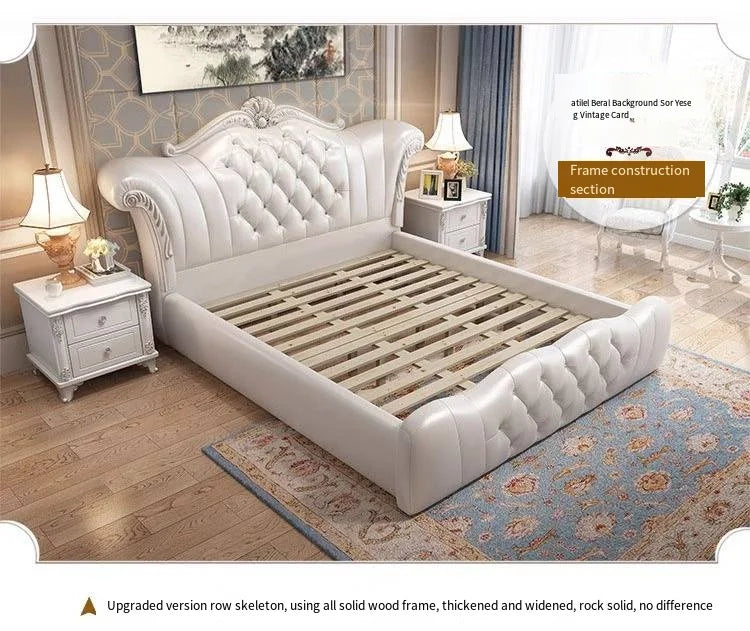 Wood Modern Bed Luxury Leather Classic Wedding Bed European Confortable Safe Camas De Matrimonio Dormitorio Bedroom Furniture - Buy online at  Vibe In Cart.