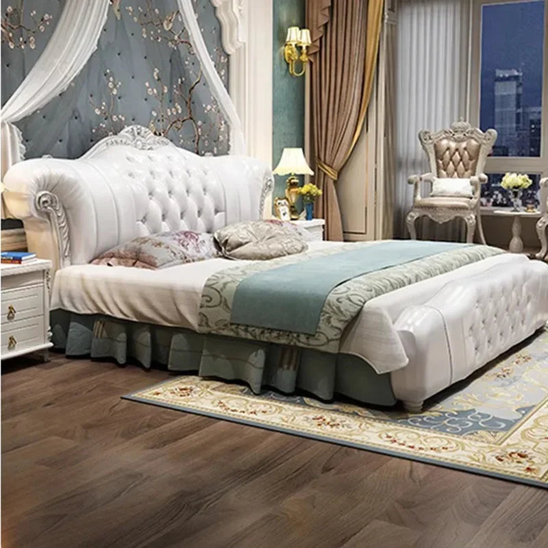 Wood Modern Bed Luxury Leather Classic Wedding Bed European Confortable Safe Camas De Matrimonio Dormitorio Bedroom Furniture - Buy online at  Vibe In Cart.