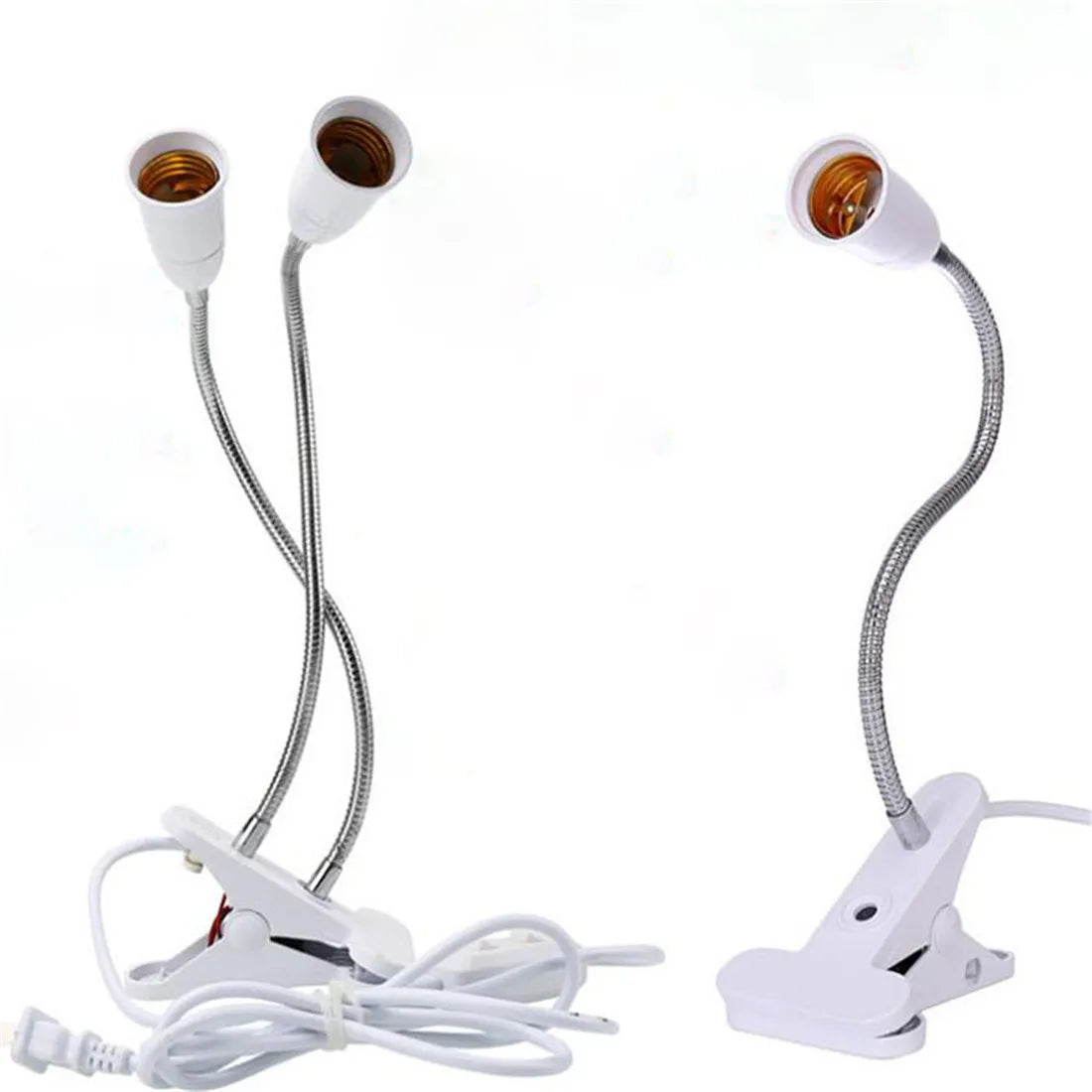 EU US Plug 360 Degrees Flexible Desk Lamp Holder E27 Base Light Socket Gooseneck Clip-On Cable With On Off Switch for Home Plant - Buy online at  Vibe In Cart.