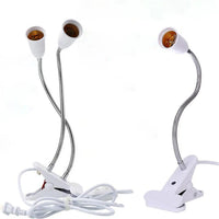 EU US Plug 360 Degrees Flexible Desk Lamp Holder E27 Base Light Socket Gooseneck Clip-On Cable With On Off Switch for Home Plant - Buy online at  Vibe In Cart.