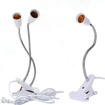 EU US Plug 360 Degrees Flexible Desk Lamp Holder E27 Base Light Socket Gooseneck Clip-On Cable With On Off Switch for Home Plant - Buy online at  Vibe In Cart.