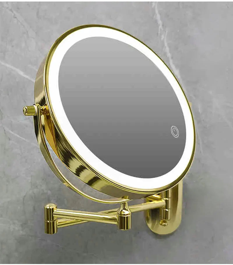 8 Inch Double-Sided Makeup Mirror With 3x-10x Magnification And LED Lights