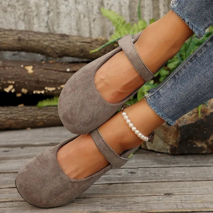 Woman's Casual Flats Shoes Round Toe Large size ladies shoes Retro French Mary Jane Dress Flat New Summer Solid Comfortable shoe - Buy online at  Vibe In Cart.