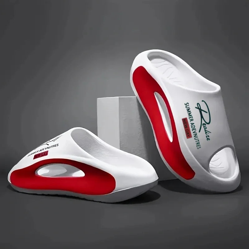 Lightweight EVA men's slide | Black and white cartoon design, exposed toes, comfortable all year round, casual indoor/outdoor us - Buy online at  Vibe In Cart.