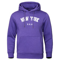 NEW YORK Letter U.S.A City Print Hoody Men Fashion Casual Long Sleeves Hooded Loose Oversize Pullover Hoodie Street Sweatshirt - Buy online at  Vibe In Cart.