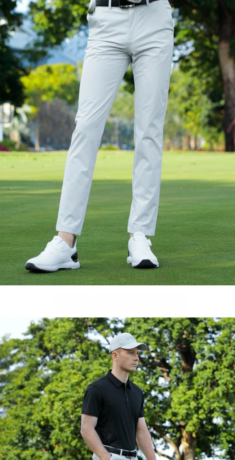 Men's Full Length Spring Summer Golf Pants in Nylon and Elastane
