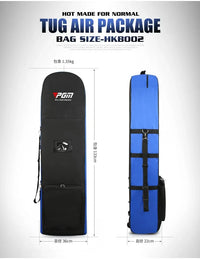 Nylon Single Layer Foldable Golf Aviation Bag with Pulley in Black