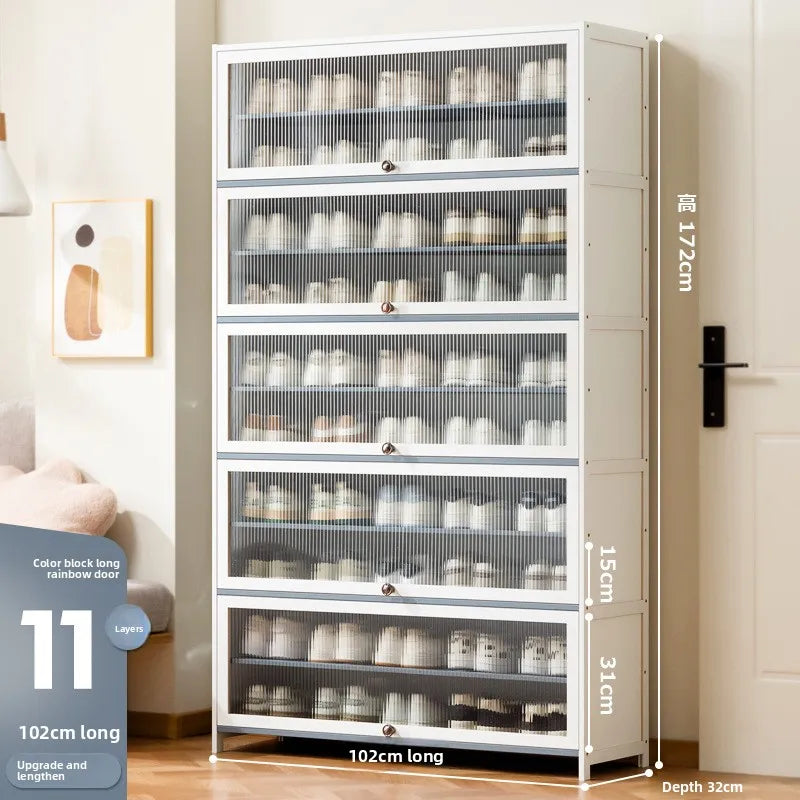 Multi-Layer Shoe Cabinet with Dustproof Large-Capacity Design