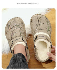 Winter Men Slippers Detachable Warm Furry Home Slippers Casual Outdoor EVA Lightweight Non Slip Perforated Garden Cotton Shoes - Buy online at  Vibe In Cart.
