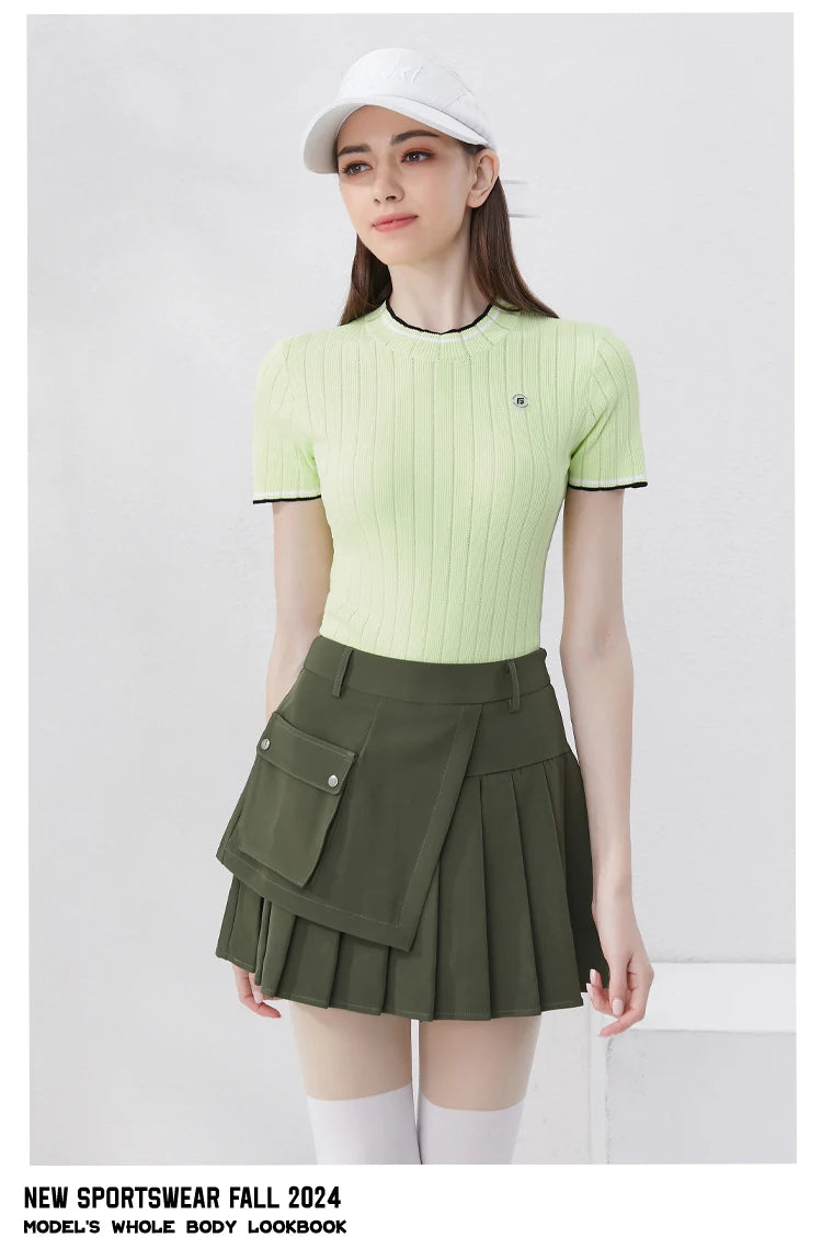 Golfist Golf New Style Short Pleated Skirt High Waist Asymmetrical Casual Gym Tennis Loose Mini Skirt With Shorts Golf Clothes