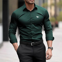 Premium Solid Color Men's Long Sleeve Shirts Fashionable Business Casual SummerAnd Spring Outdoor Daily Wear Digital Printed - Buy online at  Vibe In Cart.