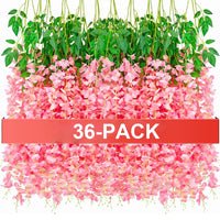 36/24 PACK Artificial Fake Wisteria Flowers Hanging Garland for Wall Outdoor Garden Wedding Party Decoration Home Interior Decor - Buy online at  Vibe In Cart.