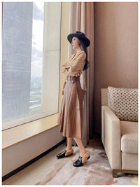 Women's Velvet Loafers with Rabbit Fur and Leather for Autumn