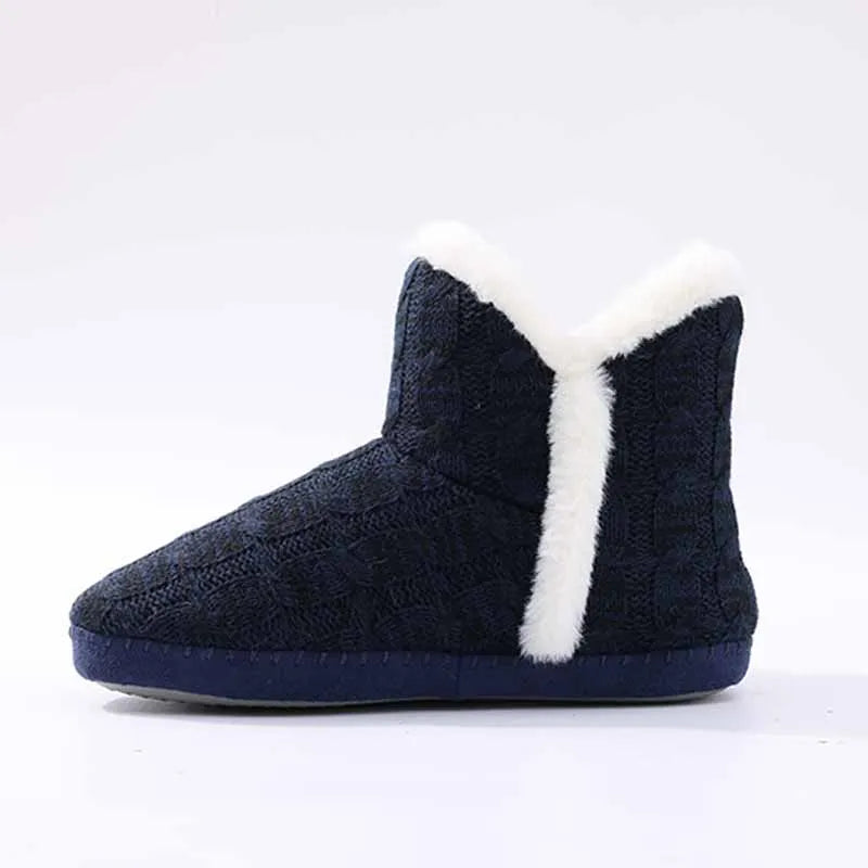 Litfun Winter Warm Plush Boots For Women Outdoor Soft Sole Non-slip Knit Furry Snow Boots Indoor Cozy Fur House Cotton Slippers - Buy online at  Vibe In Cart.