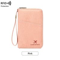 RFID Blocking Polyurethane Passport Holder with Zipper