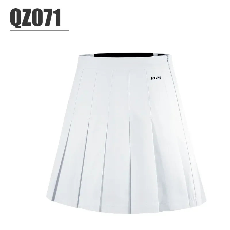 Women's High Waist Pleated A-Line Skort in Cotton Polyester with Inner Shorts
