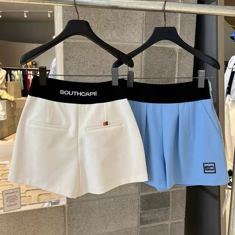 New Korean Golf Women's Outdoor Sports Versatile Quick-Dry High-Waisted Slim-Fit Elastic Waist Slimming Shorts