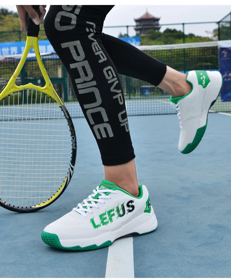 Unisex Lace-Up Tennis Shoes Breathable And Shock-Absorbent